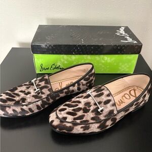 Sam Edelman Brahma Grey Leopard Loafers